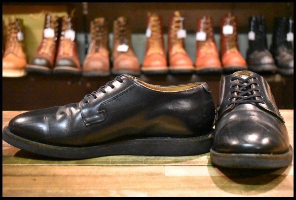 9D 11年 レッドウィング 101 ポストマン シューズ 黒 ブラック シャパラル 短靴 ローカット ブーツ redwing HOPESMORE FI388