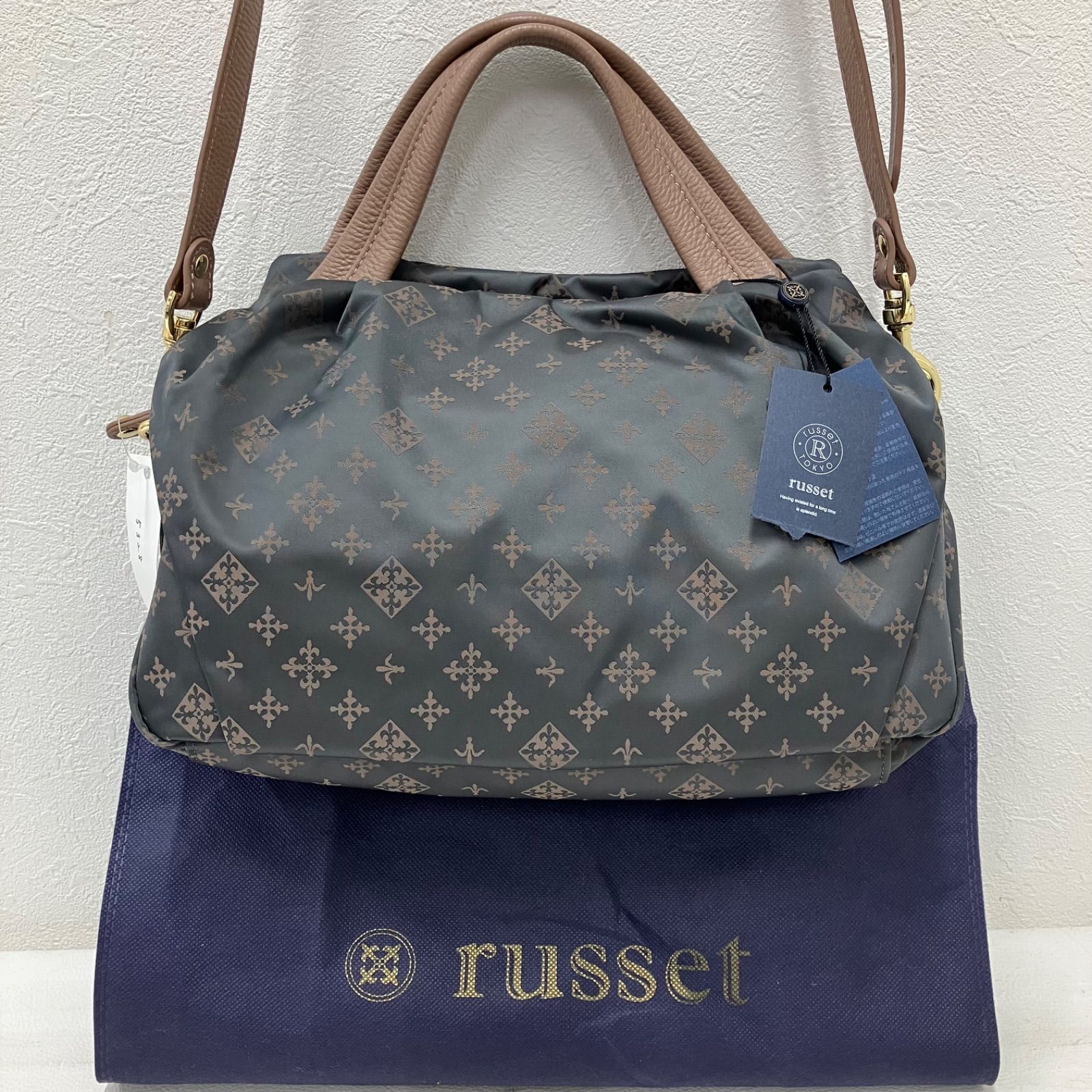 ラシット RUSSET russet□ショルダーバッグ□2WAY□グレージュ系□made 