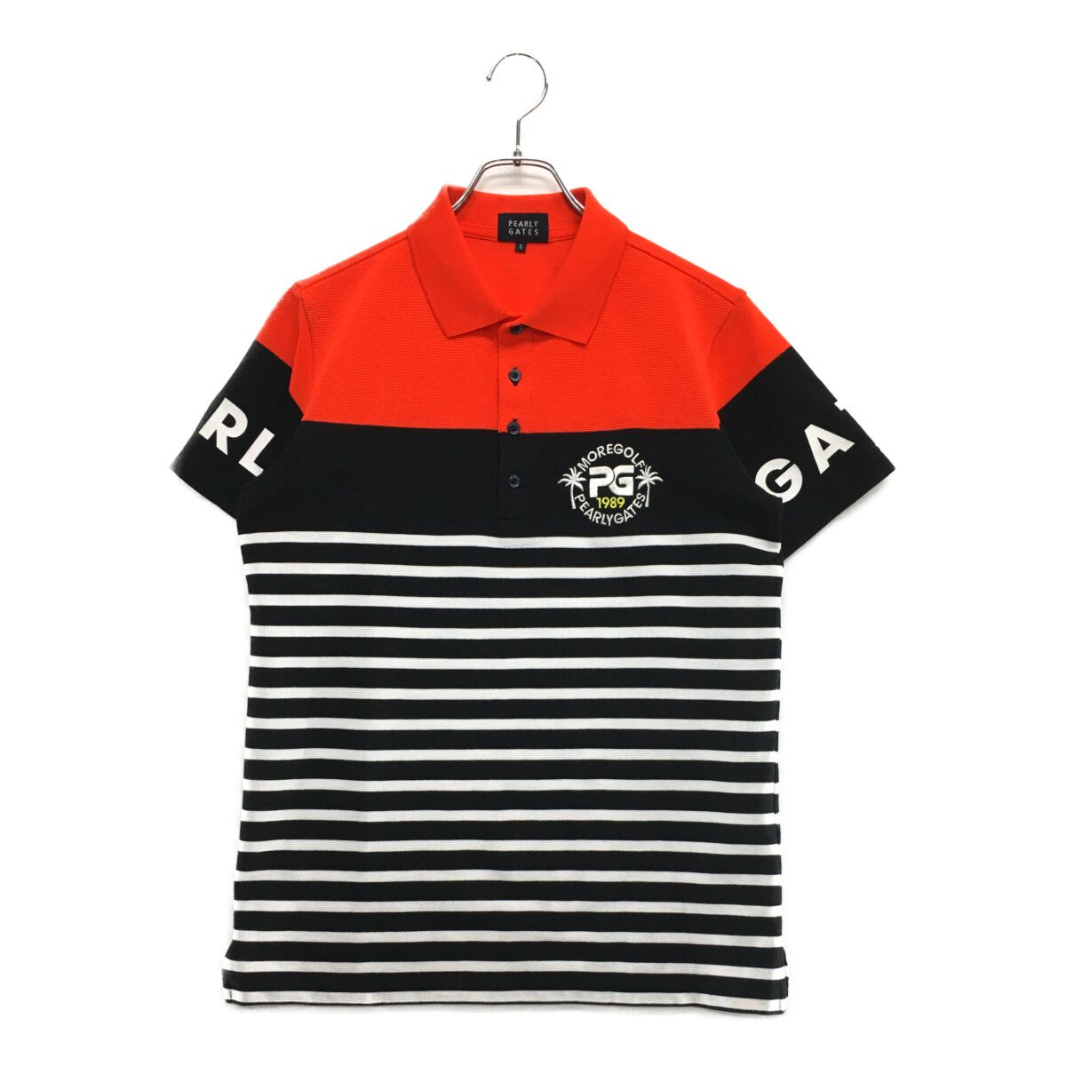 新品未使用❗️PEARLY GATES 半袖ポロシャツメンズ サイズ5(L) メンズ パーリーゲイツ PEARLY GATES 注文 半袖ポロシャツ 5(L) 赤×黒