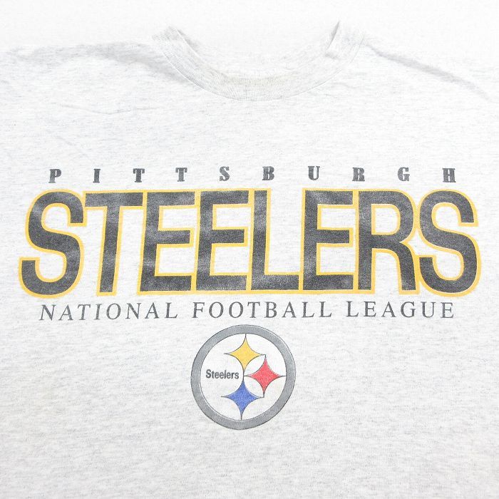 【レア】NFL ピッツバーグ・スティーラーズ チームロゴ XＬ 古着 半袖 XL/古着 半袖 ビンテージ Tシャツ メンズ 00s NFL ピッツバーグ