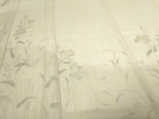 平和屋着物▽訪問着　無双　紗袷　紗×絽　草花文　正絹　逸品　DAAW9393sf 平和屋着物▽訪問着 無双 紗袷 紗×絽 草花文 正絹 逸品 DAAW9393sf