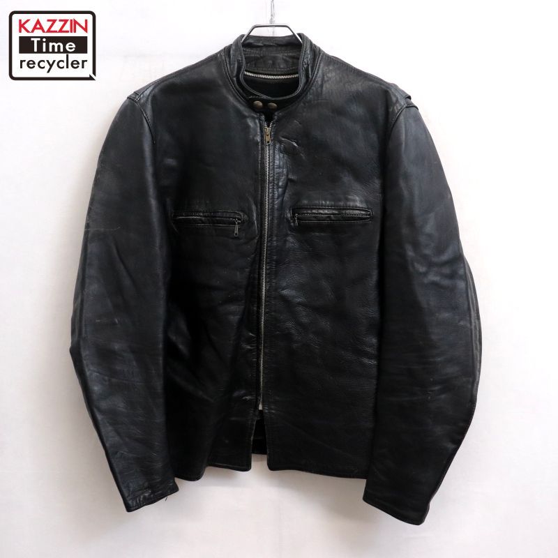 60s Brooks ヴィンテージ シングルライダースジャケット 42 ブラック 60s USA製 vintage ブルックス BROOKS シングルライダースジャケット
