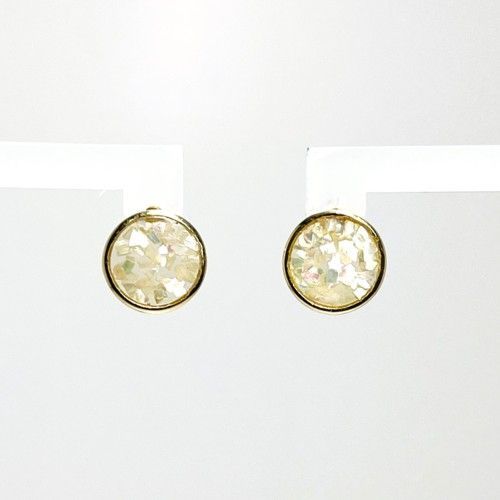 agete K10YG モザイクシェル リング K10シェル／クォーツリング