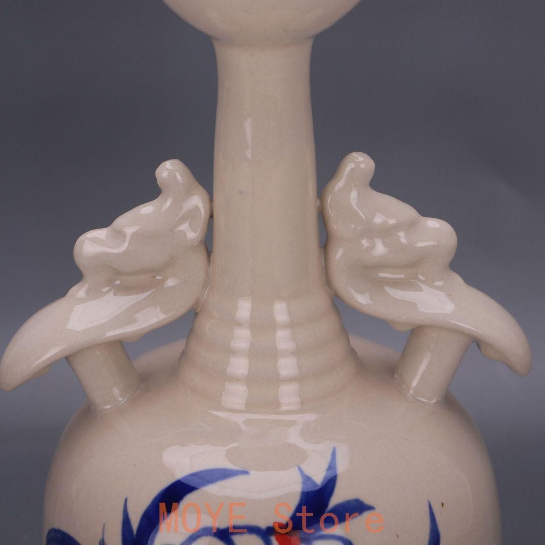 青花紅釉の両耳瓶 景徳鎮 陶磁器 装飾品 現代工芸品 美術品 置物 青花紅釉の両耳瓶 景徳鎮 陶磁器 装飾品 現代工芸品 美術品 置物