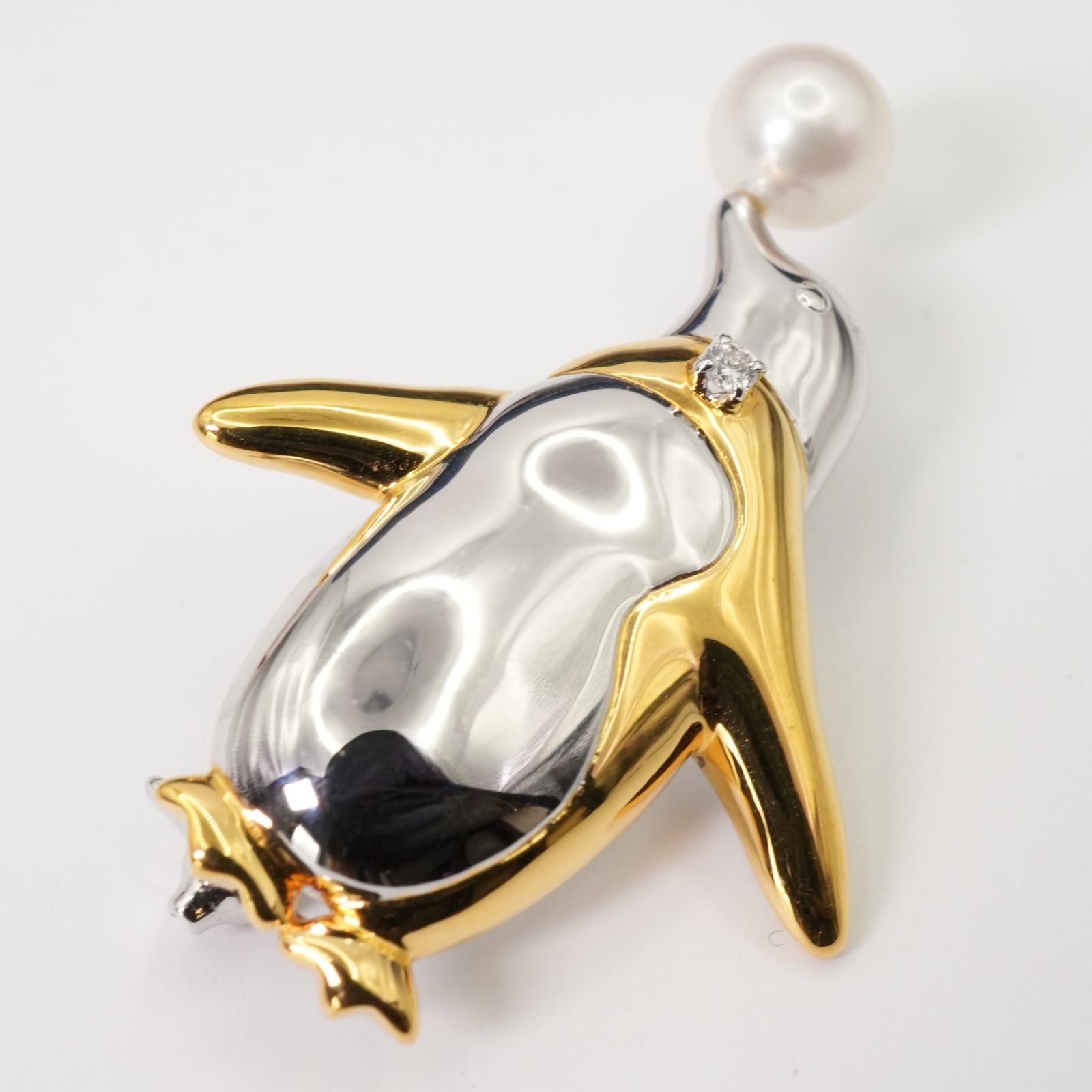 美品 ミキモト ブローチ パール シルバー ペンギン/24-4738/24-4738S