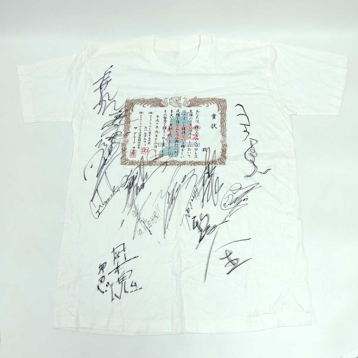 みちのくプロレス 100回観戦記念 Tシャツ ザ・グレート サスケ 他 直筆  