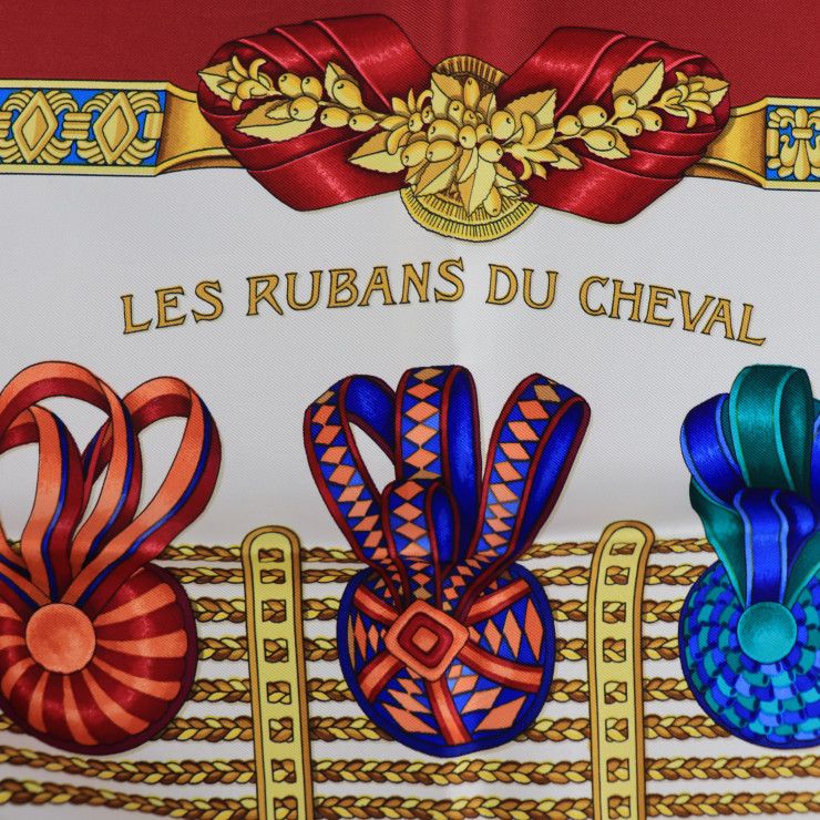 HERMES エルメス Les Rubans Du Cheval 馬のリボン スカーフ シルク