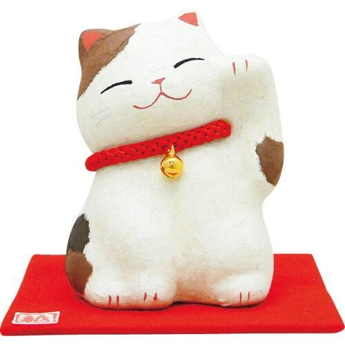 新品・2営業日で発送】ちぎり和紙おすまし招き猫 三毛猫 006-0434A