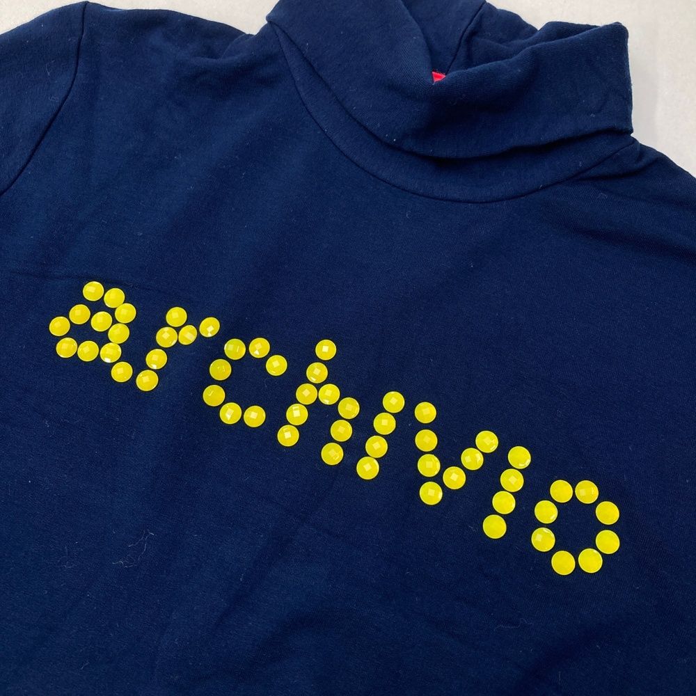 サイズ：38 ARCHIVIO アルチビオ タートルネック 長袖Tシャツ ネイビー