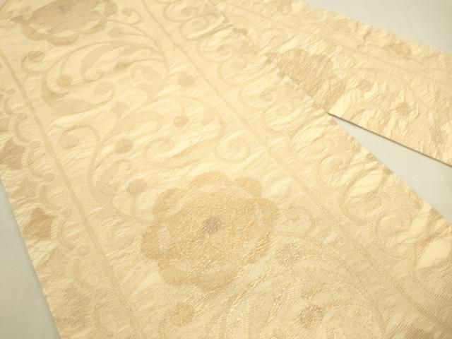 平和屋着物＊夏物 九寸名古屋帯 花唐草文 金糸 正絹 逸品 DAAV1868op