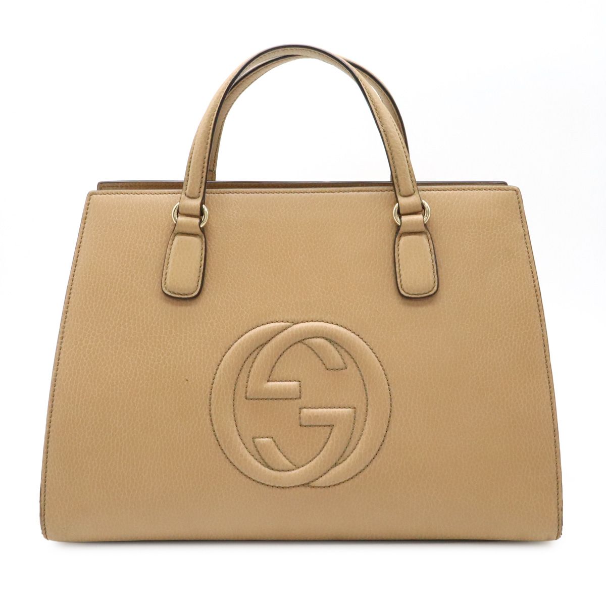 GUCCI グッチ ソーホー インターロッキングG ハンドバッグ レザー ベージュ ショルダーストラップ アウトレット品 607721
