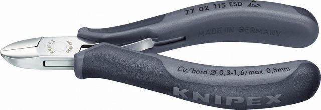 クニペックス KNIPEX ESDエレクトロニクスニッパー115mmラウンドヘッド7702-115ESD
