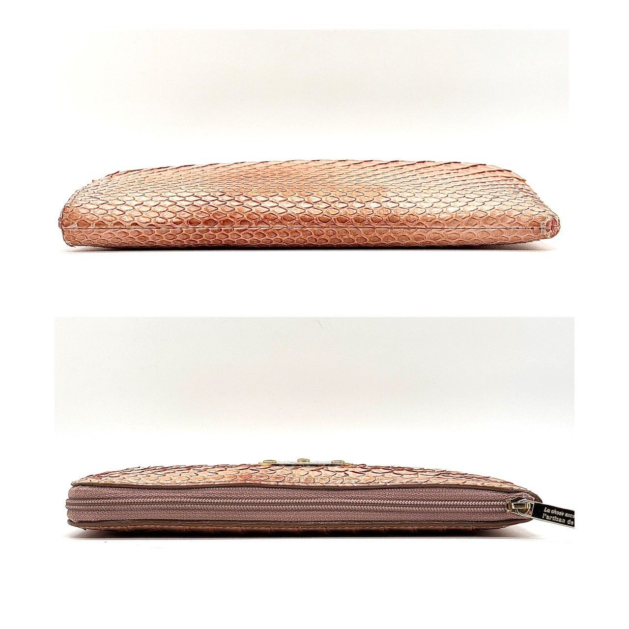 希少　ATAO アタオ ベージュピンク パイソン L字ファスナー　長財布 希少 ATAO アタオ ベージュピンク パイソン L字ファスナー 長