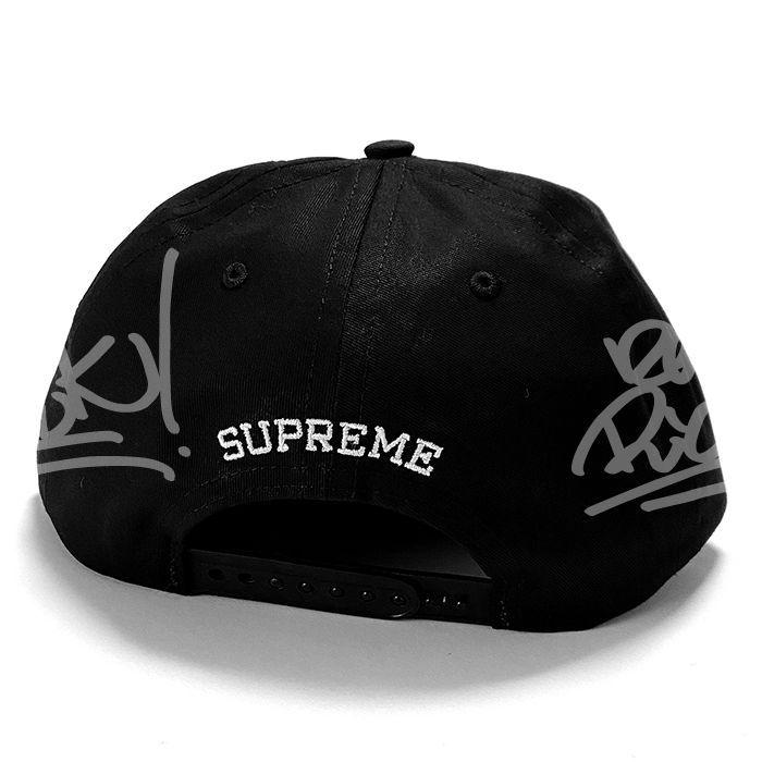 送料無料 メンズ キャップ ブラック Supreme シュプリーム BAR LOGO 5 