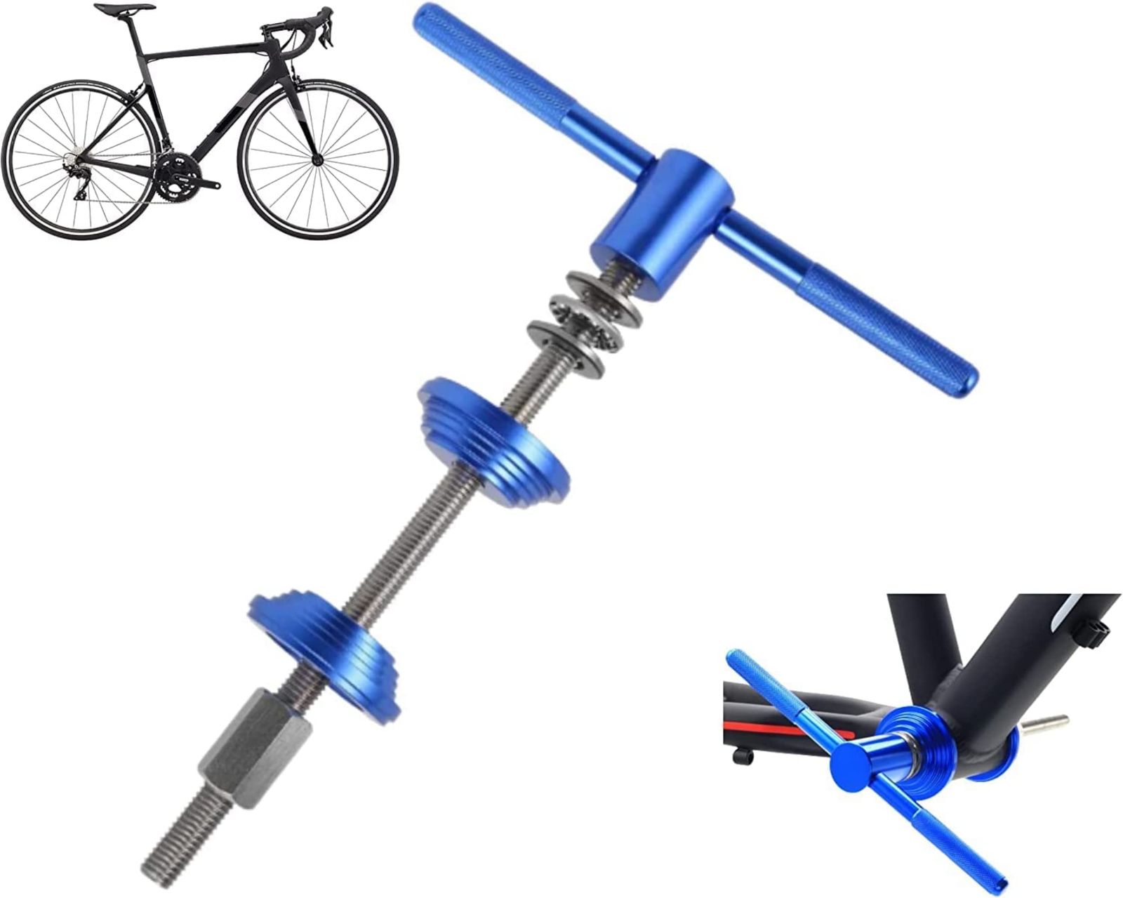 Ｊ‘ｓ ＭＡＲＴ 自転車 ヘッドセット ボトムブラケット インストールプレスツール BB圧入工具 ベアリング圧入 ボトムブラケットシステム用 カッププレBB30/80/86/90/91/92 用 (ブルー)