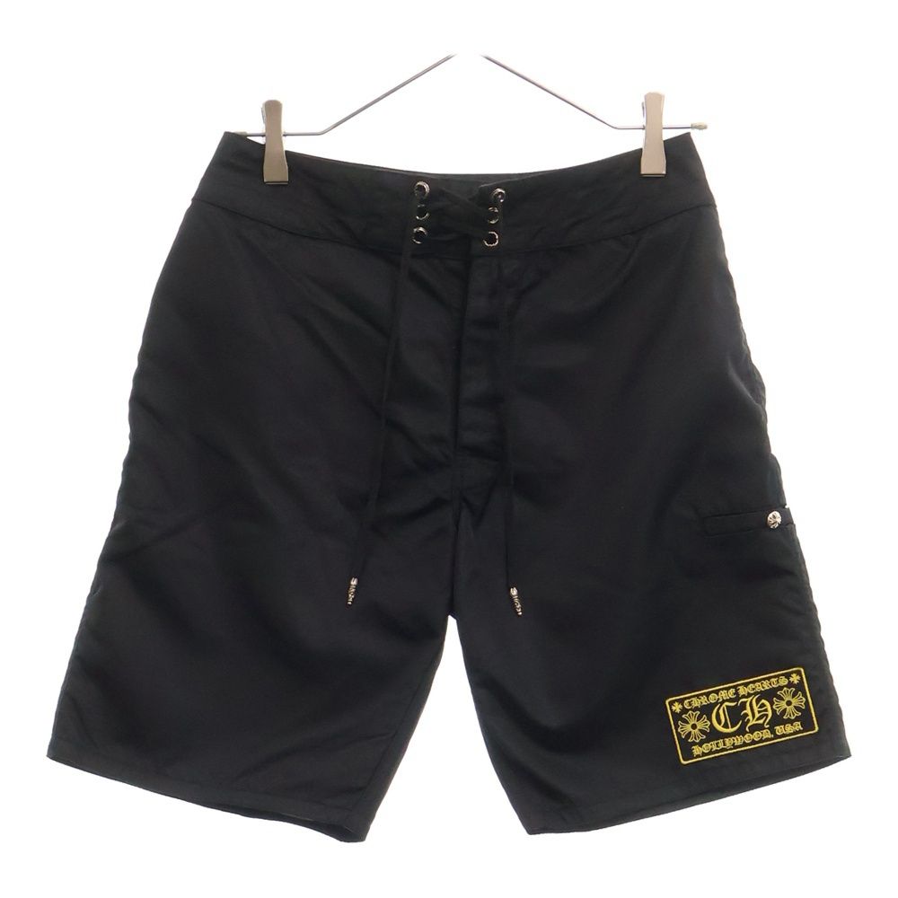 CHROME HEARTS クロムハーツ クロスボールボタン ロゴワッペンスイムショーツ ショートパンツ ブラック