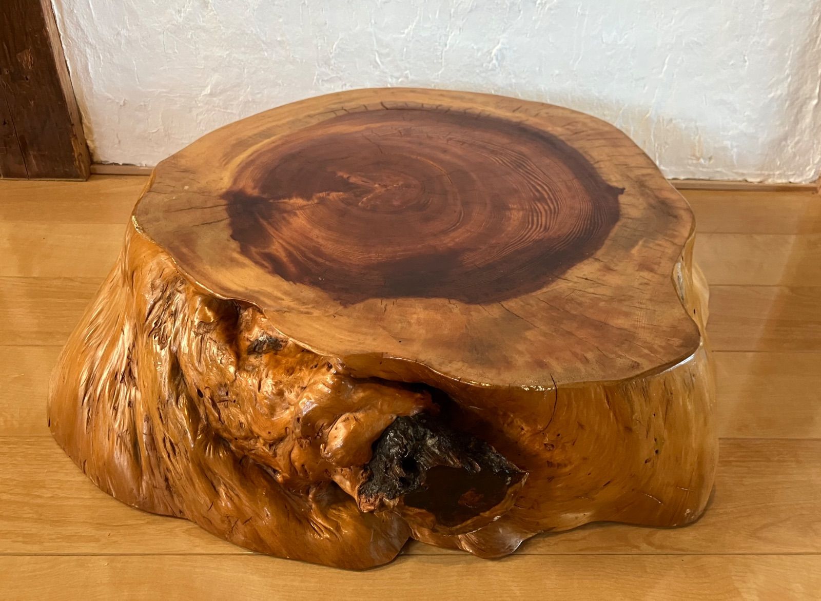 花台、天然切り株 天然木 切り株 丸太 くり抜き 置物台 花台 スタンド