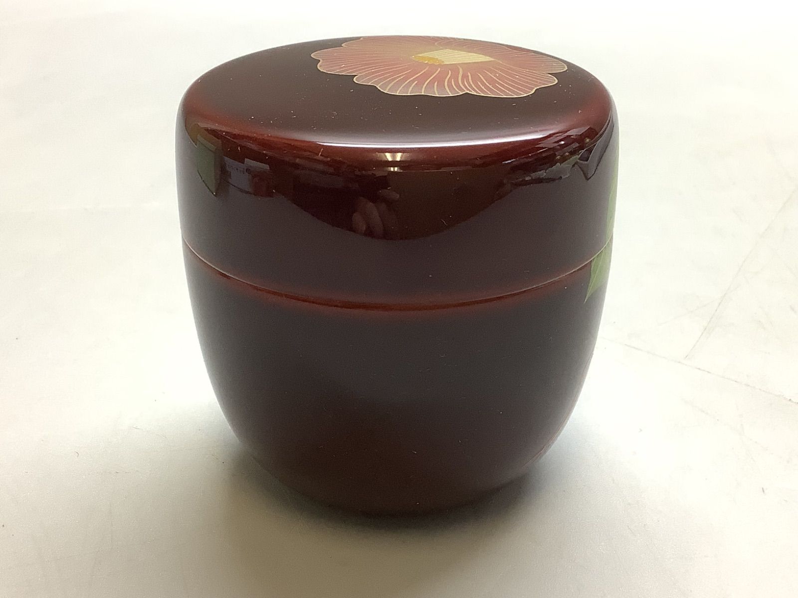 螺鈿　棗　なつめ　茶入　漆塗 漆芸　木製　茶道具 N12 茶道具 棗 なつめ 木質 溜漆塗中棗 椿蒔絵 紙箱 茶入 茶道