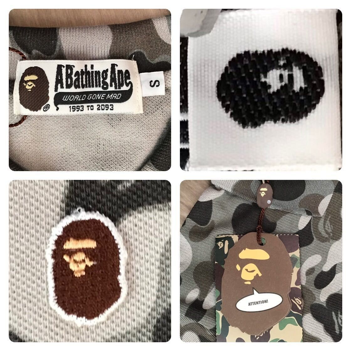 ☆新品☆ BAPE camo ポロシャツ Sサイズ グレー a bathing ape エイプ