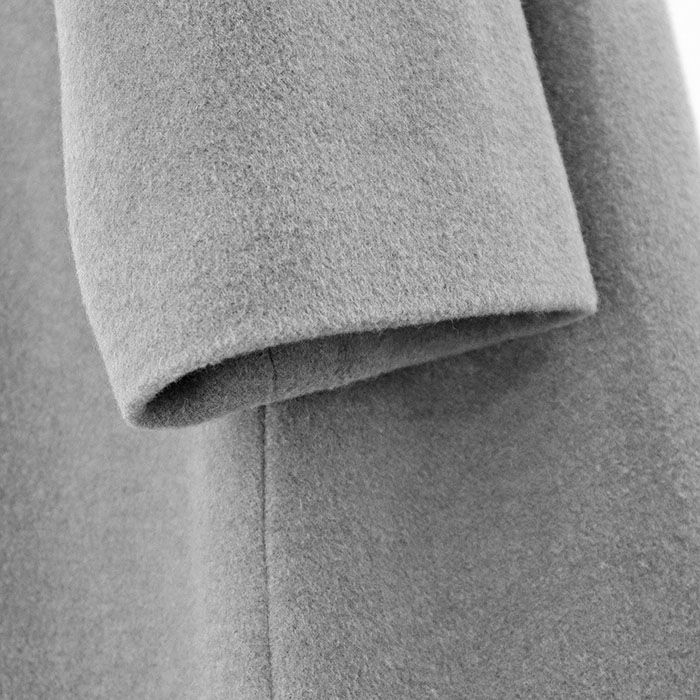 HERMES エルメス ラップコート マルジェラ期 カシミヤ100％ メルトン ベルテッド ロング コート アウター ベルト付属 レディース サイズ 38 グレー 灰色 フランス製 GULLKHAN_COM