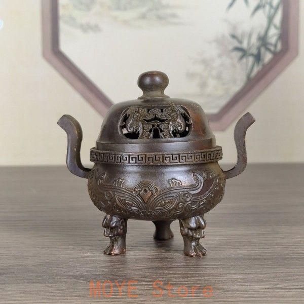 銅製 『檀香炉』 三足炉鼎 香薫炉 香道具 茶道具 工芸品 置物