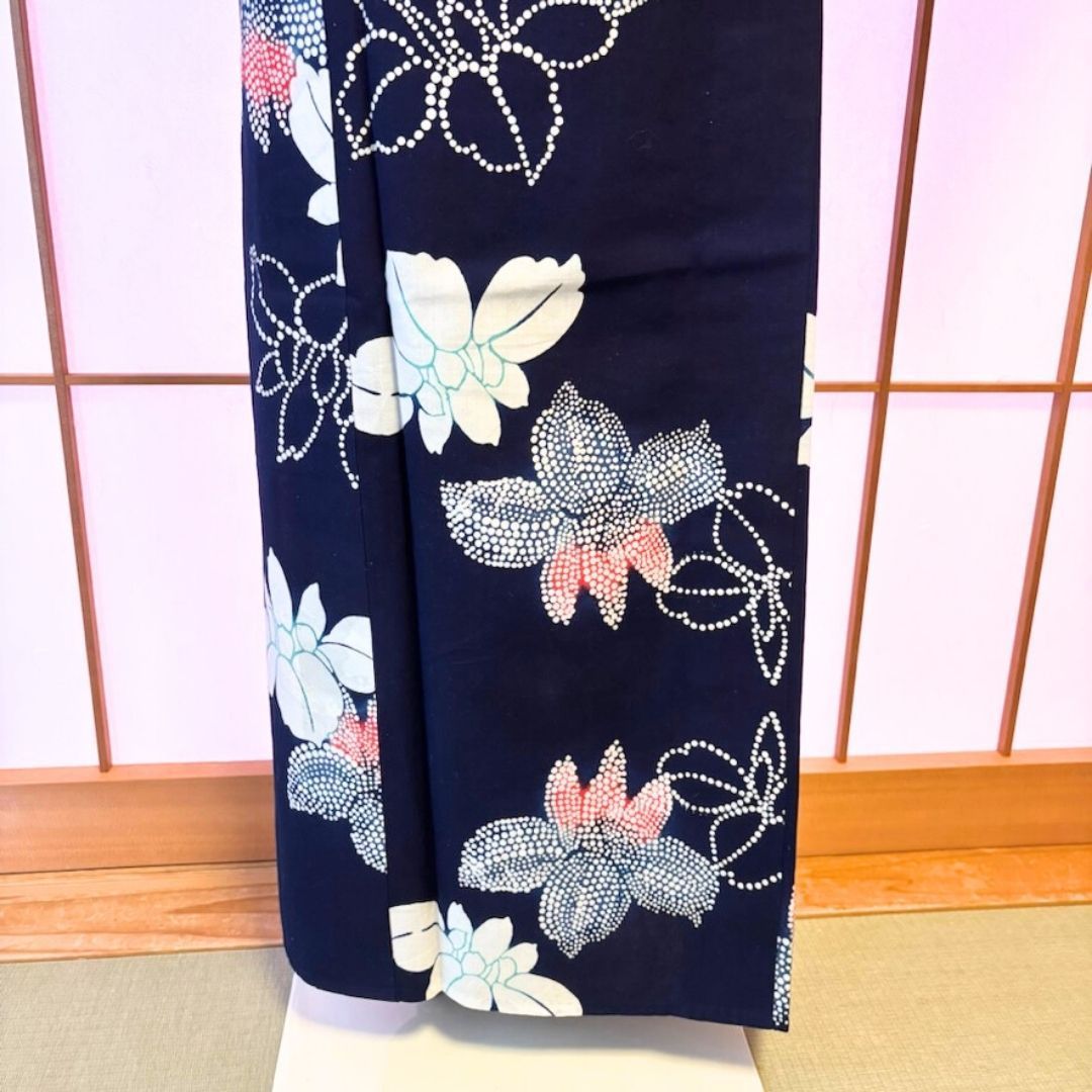 手縫い浴衣セット】注染浴衣×博多織献上柄 半幅帯・腰紐付き