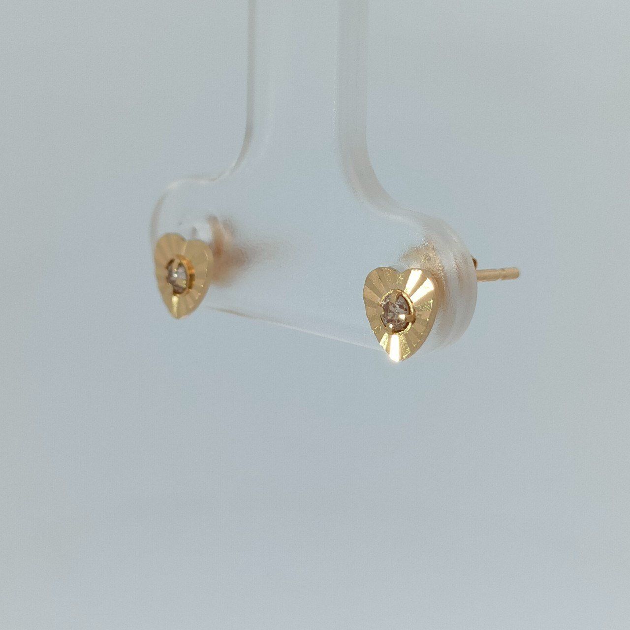 18金 K18 ジュエリーマキ ダイヤ付 ハートデザインピアス