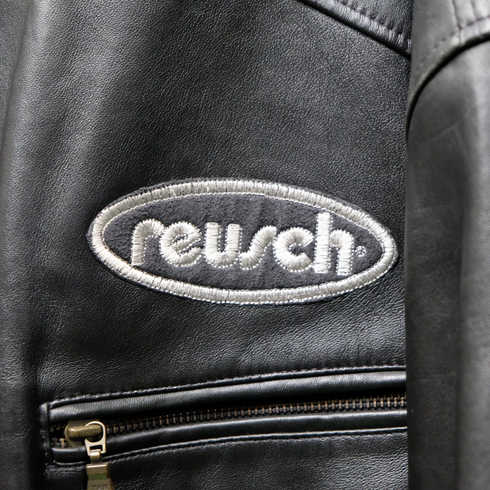 reusch ロゴ刺繍 レザーブルゾン XXL ロイシュ ロイッシュ 