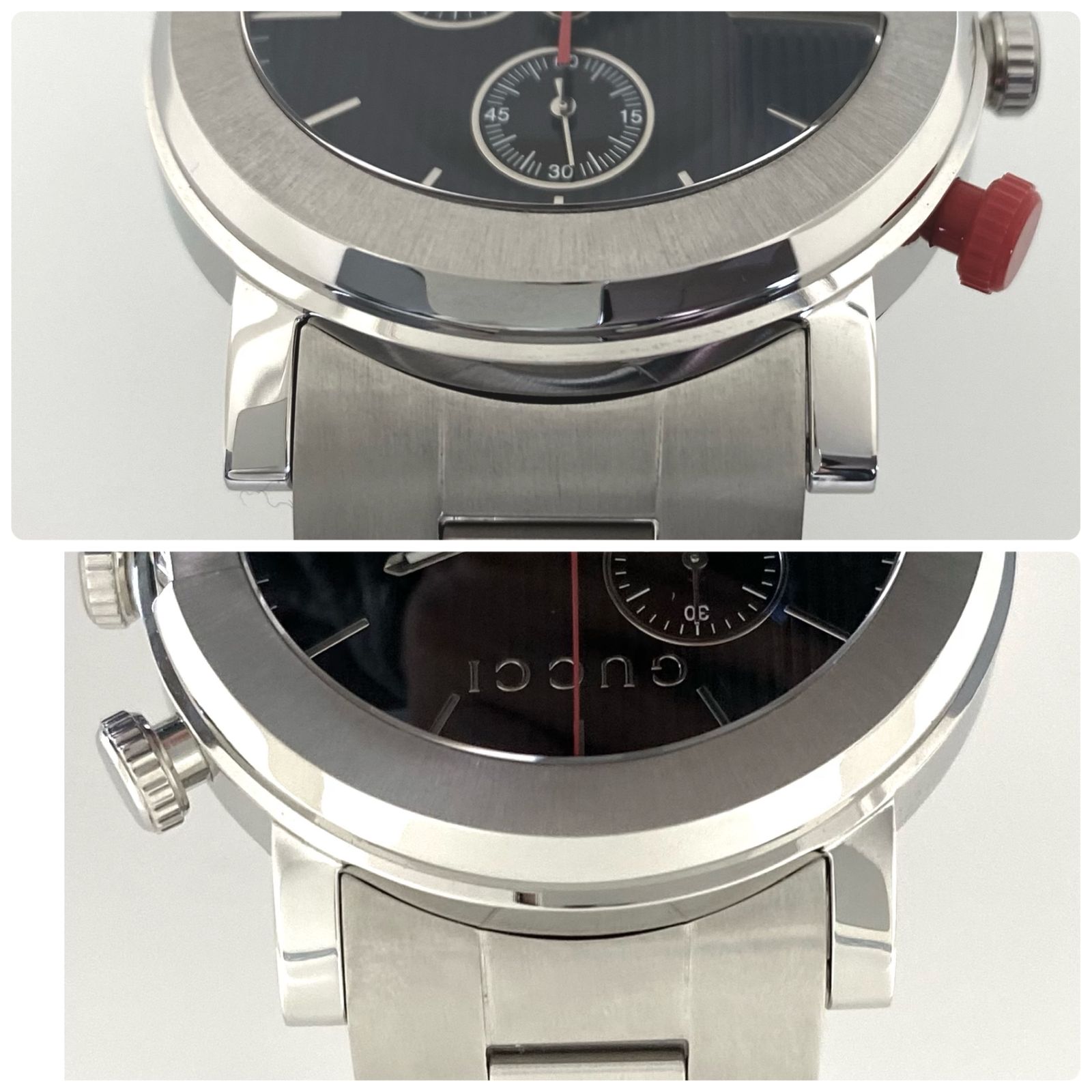 美品】グッチ GUCCI Gクロノ 101M YA101361 クォーツ 黒 スモール