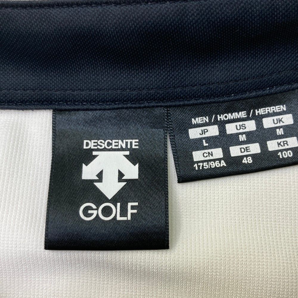 【未使用】descente ゴルフウェア ホワイト/ブルー　サイズL DESCENTE GOLF(デサントゴルフ) レディース｜中古ゴルフウェア