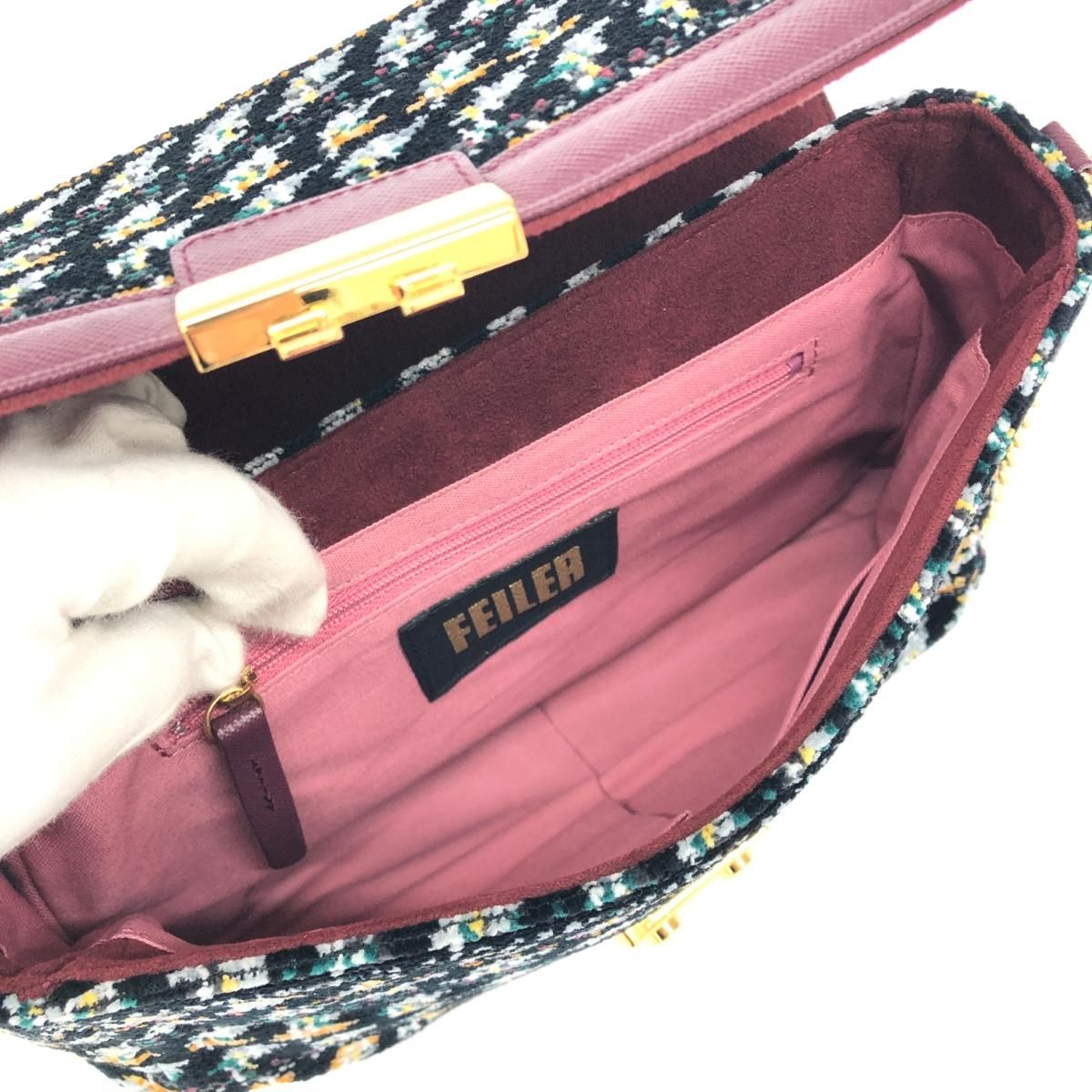 新品同様 FEILER フェイラー ノーブルツイード ショルダーバッグ 