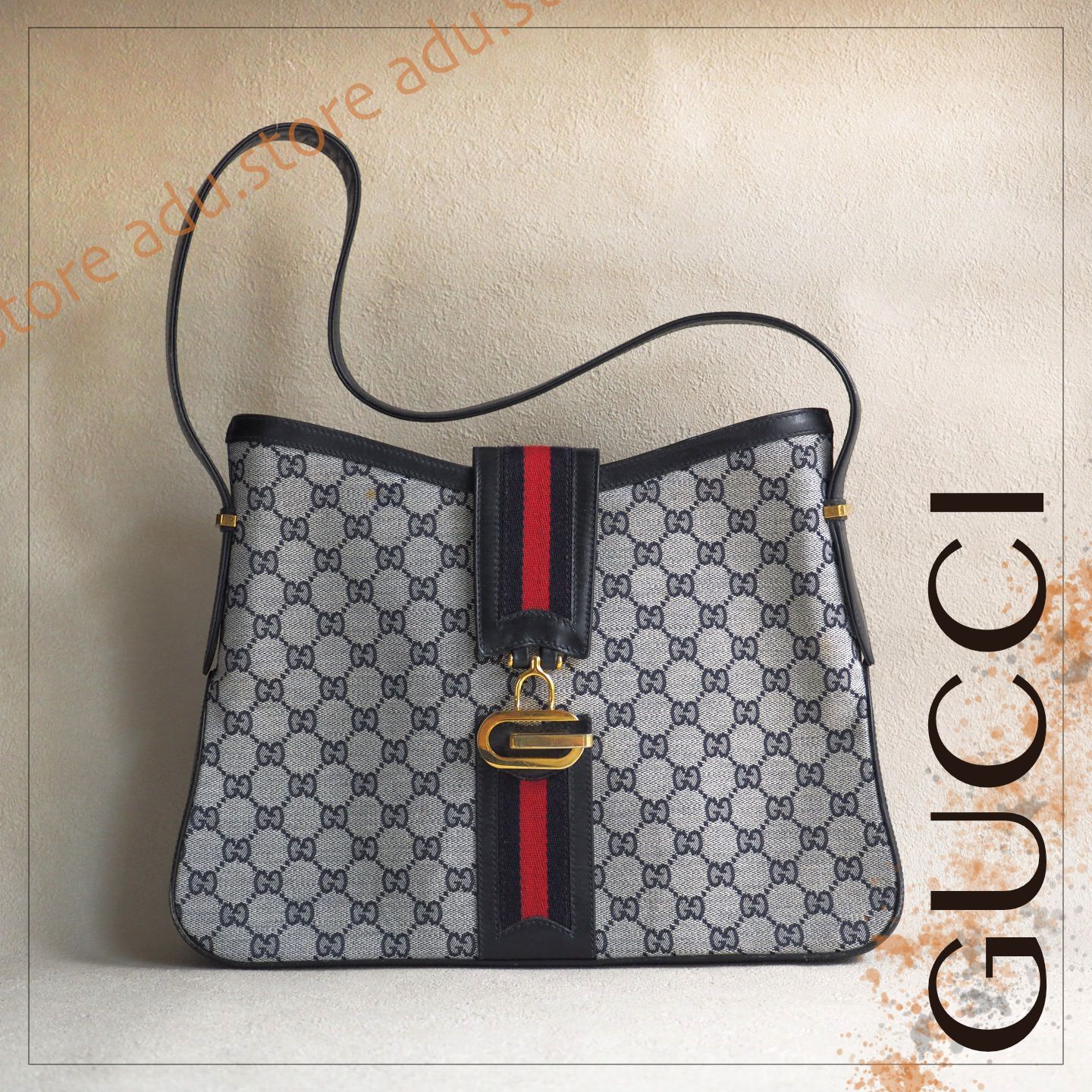 美品☆ オールドグッチ GUCCI シェリーライン GGキャンバス ワン 