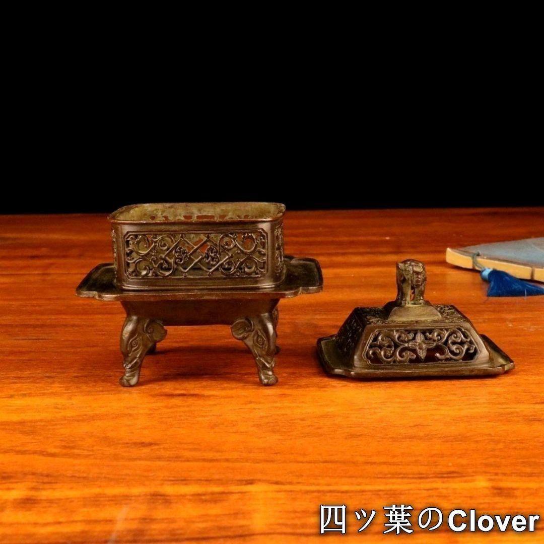 銅器 象蓋三層炉 香炉 祥雲彫花 仏堂香炉 装飾品 工芸品 置物 銅器 象蓋三層炉 香炉 祥雲彫花 仏堂香炉 装飾品 工芸品 置物