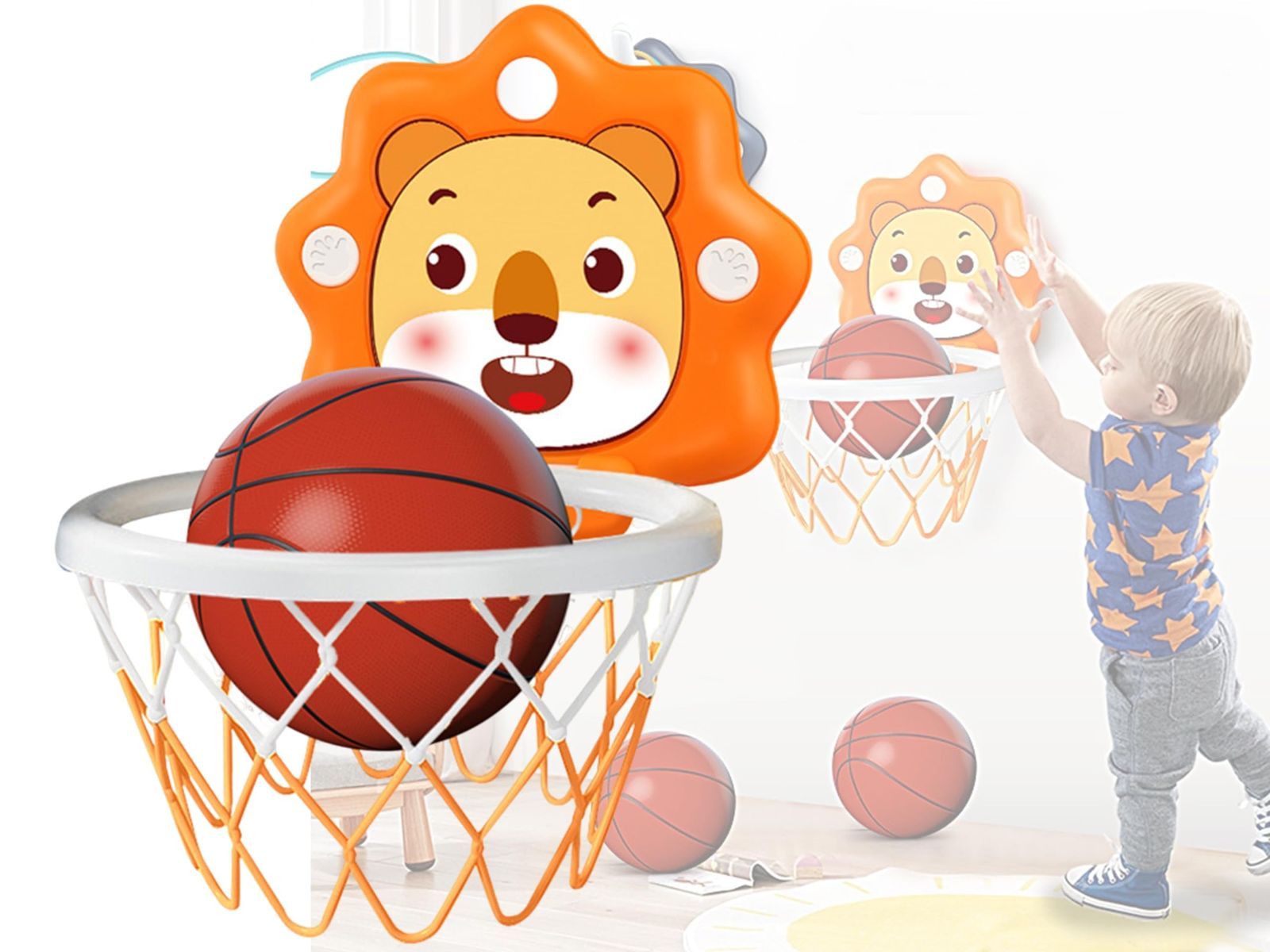 数量 シュート練習 壁掛け ボール ボード バスケ エアポンプセット ネット バスケットリング ミニサイズ オレンジベア24cm バスケットゴール TradeWind