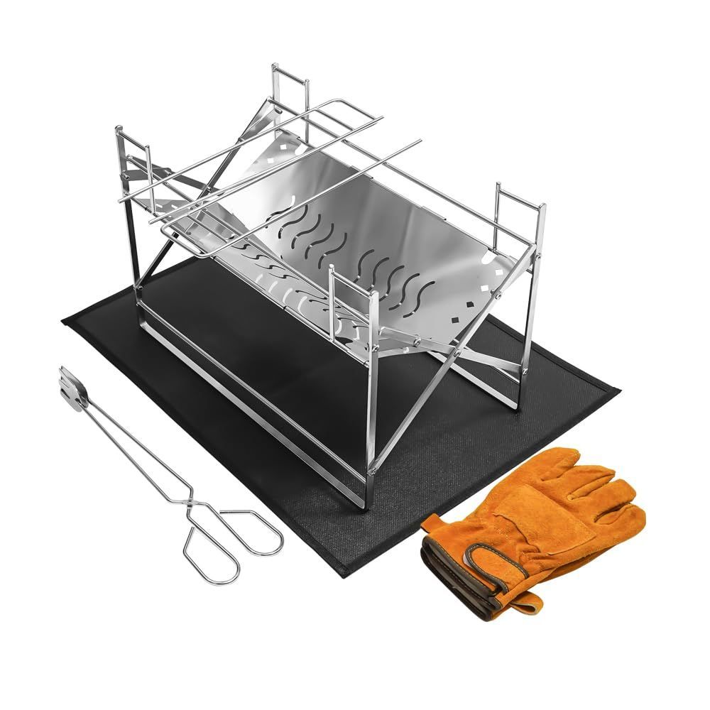 PSKOOK 木材 焚火台 焚き火台 折りたたみ焚火台 コンパクト 軽量 キャンプ 一瞬で開く 組立不要 ワンタッチ 携帯便利 １台多役 1-3人用 X+200