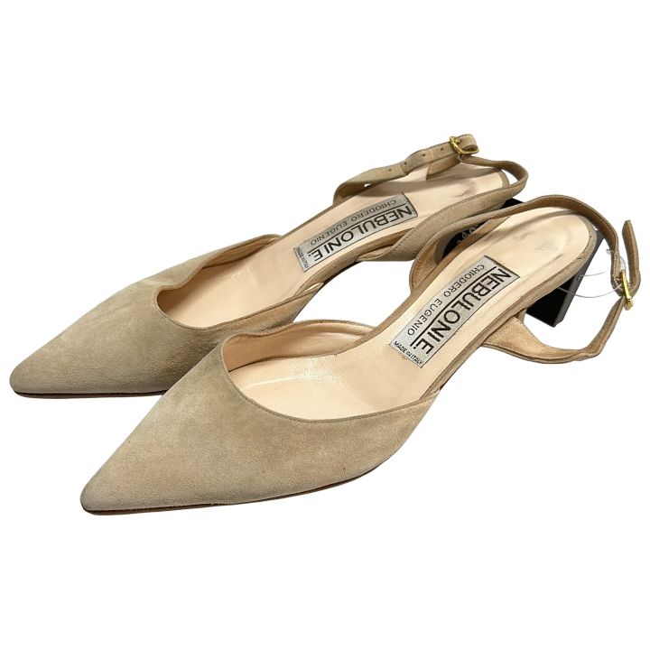 ネブローニ リネン パイソン コンビバックストラップパンプス 37.5 ネブローニ リネン パイソン コンビバックストラップパンプス 37.5