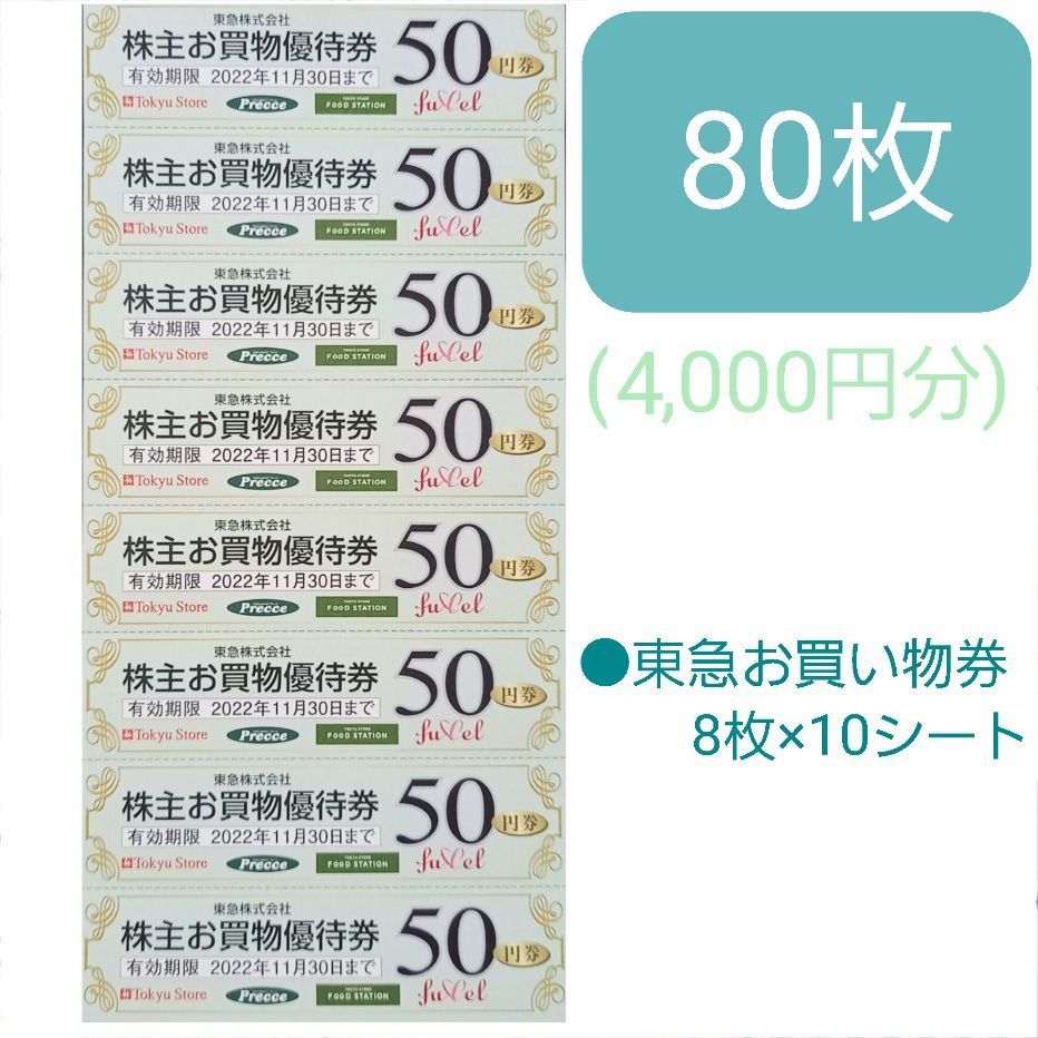 東急ストア プレッセ お買い物券 80枚-