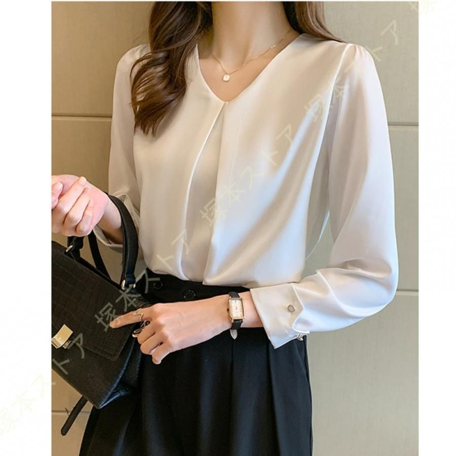シフォン ブラウス 長袖 シャツ レディース フォーマル 20代 30代  ワイシャツ カーディガン シルクシャツ ビジネス インナー オフィス 通勤 楽天市場】シフォン ブラウス 長袖 シャツ レディース
