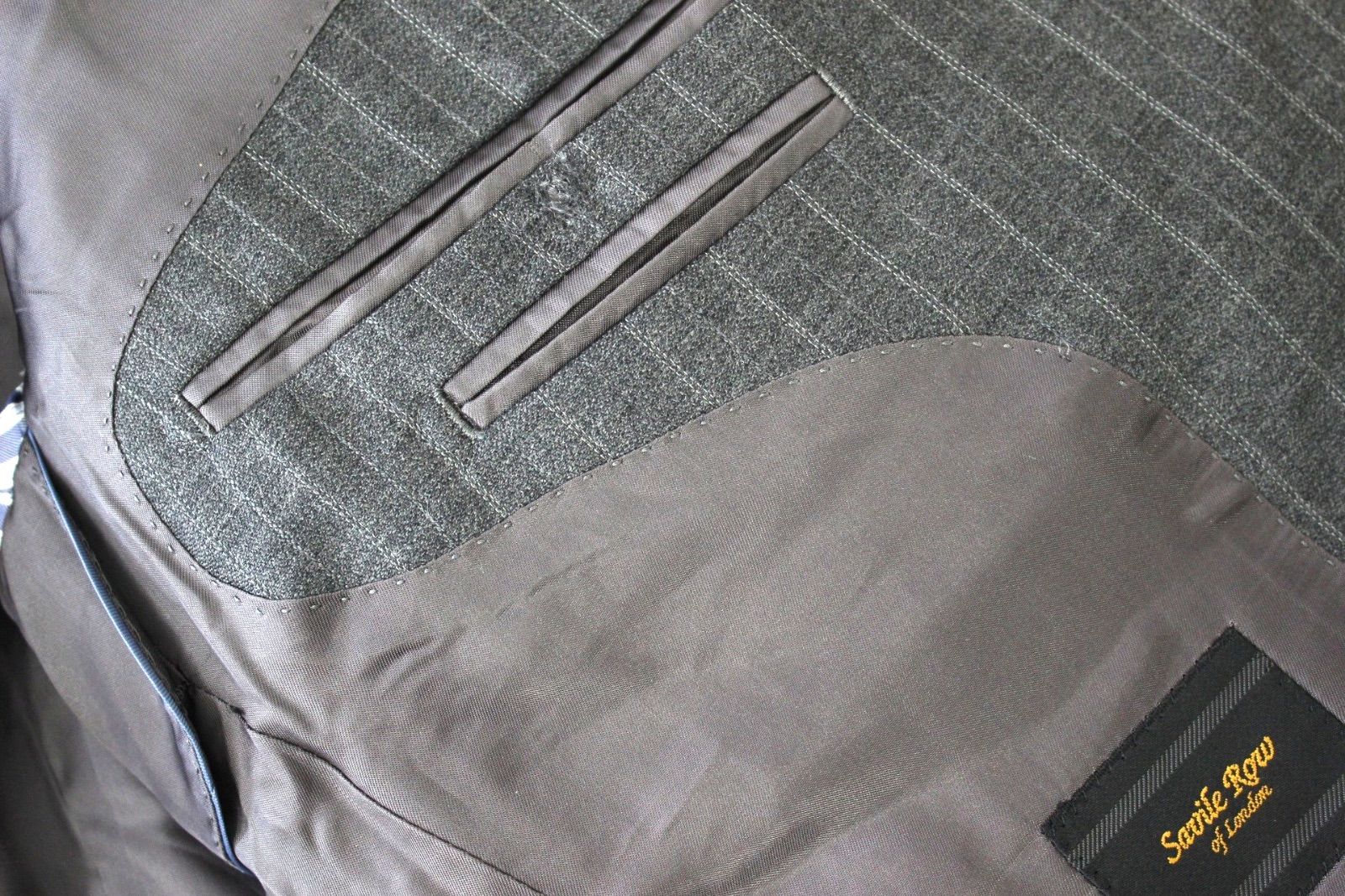 サヴィルロウ SAVILE ROW 冬スーツ グレー系総裏地AB5 美品】サビルロウ スーツ A5 メンズ M ☆洋服の青山の最高峰