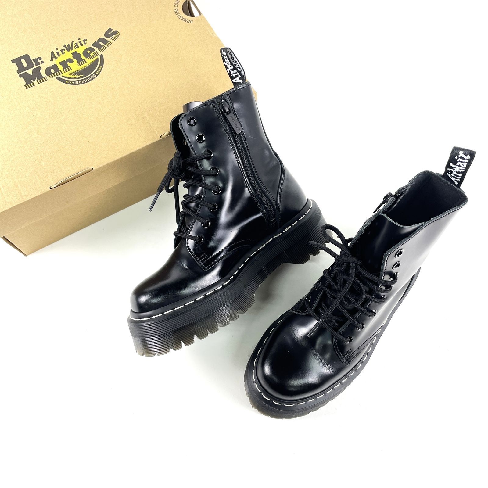 き DR.MARTENS ドクターマーチン 32196001 JADON ホワイトステッチ 8 ホール ブーツ UK4 23cm程度 ブラック