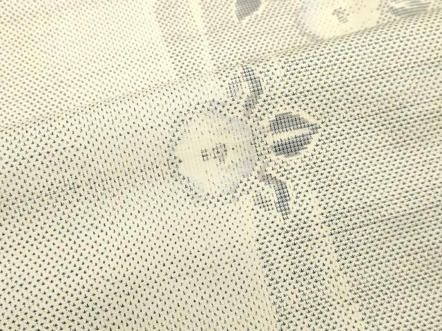 平和屋着物○本場大島紬 白大島 9マルキ 草花間道 正絹 逸品 未使用  