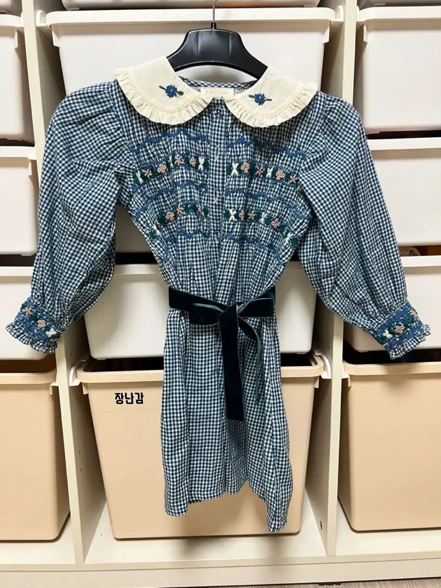 ボンジュール ギンガムチェック チュニック ワンピース 6Y