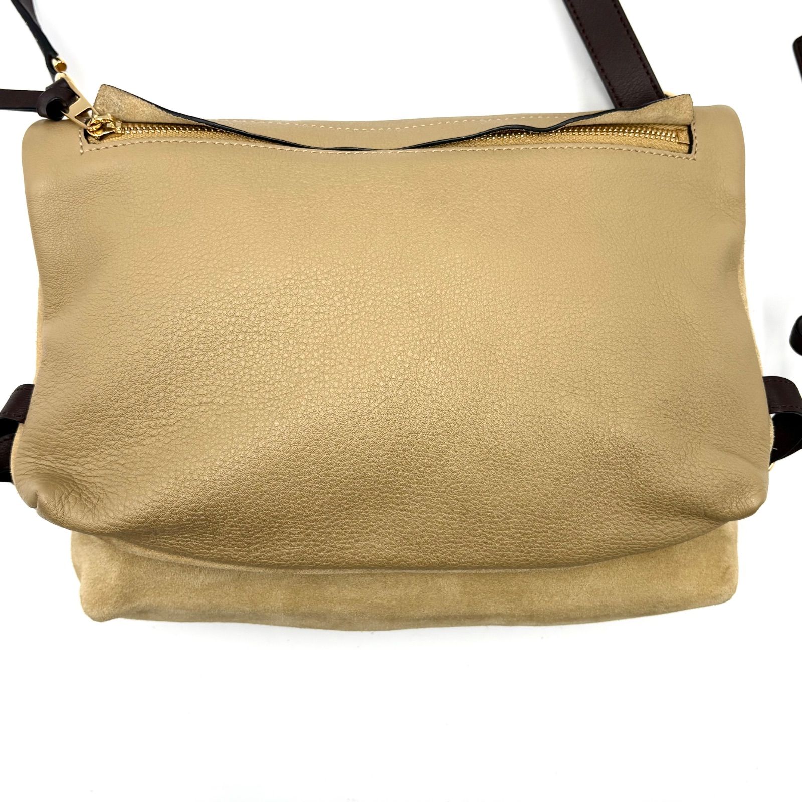 新品同様○LOEWE ロエベ アナグラム ゴールド金具 レザー テント 