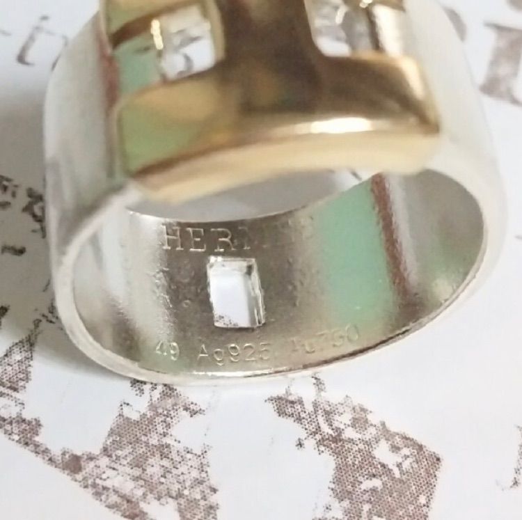 エルメス 指輪 ヘラクレス ゴールド シルバー 金 銀 コンビ H リング 