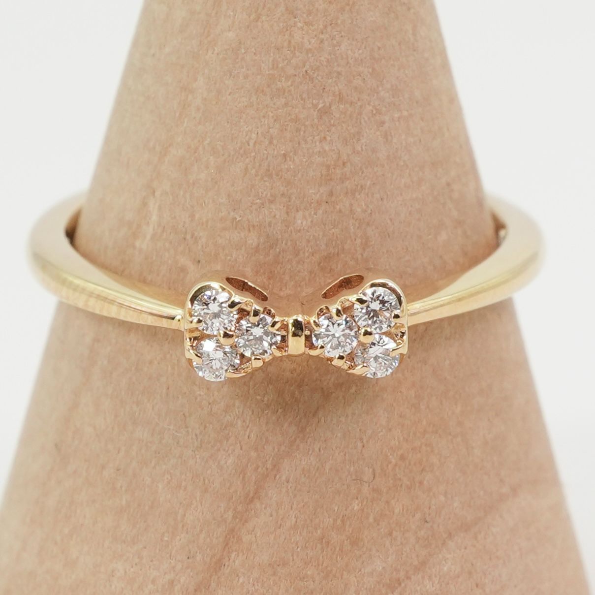 美品 ポンテヴェキオ K18×ダイヤ リボン リング パヴェ/24-4206 - メルカリ 