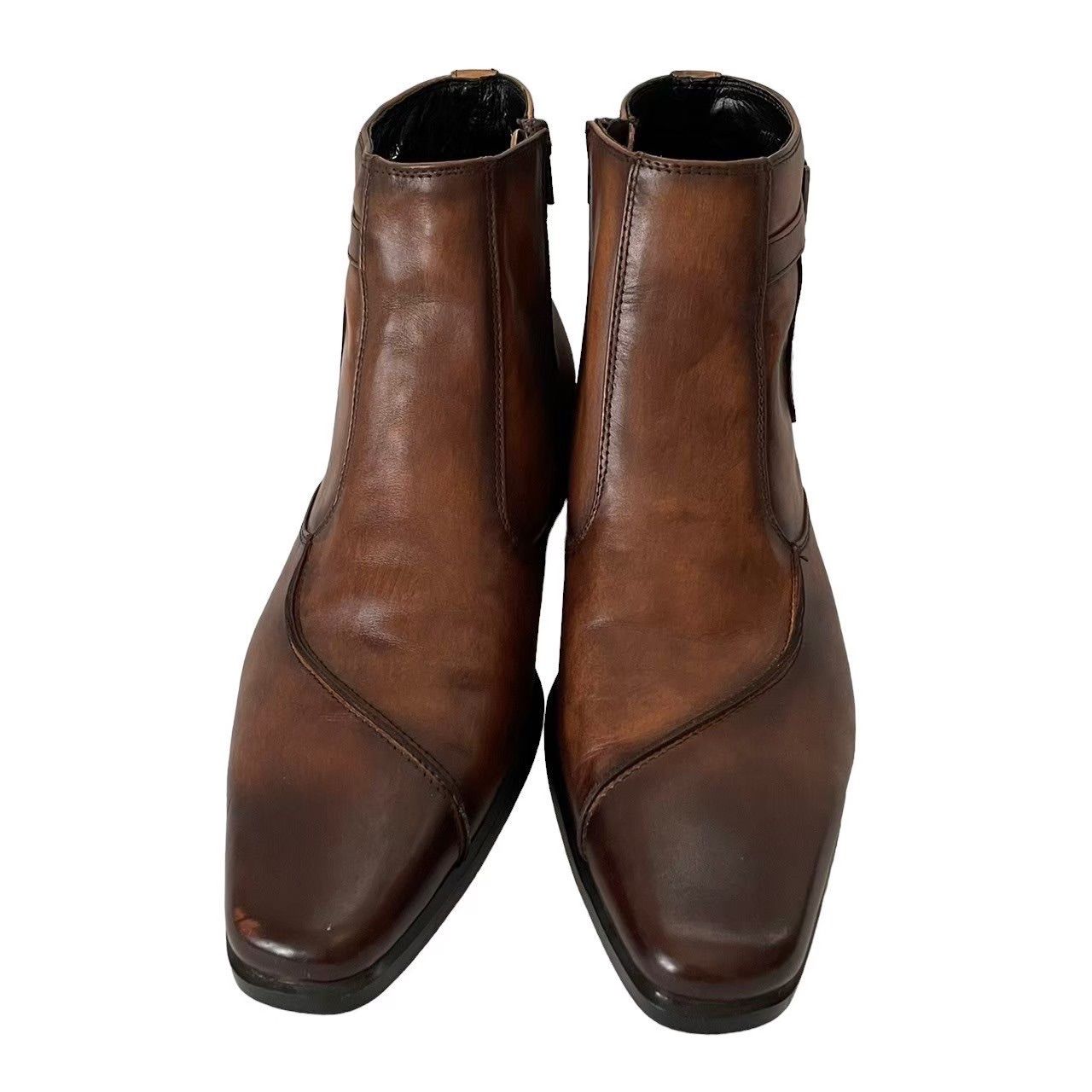 TRUSSARDI トラサルディ ブーツ TR10241 茶 本革 チャック 靴