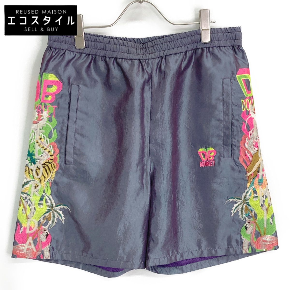 doublet CHAOS EMBROIDERY CHAMBRAY SHORTS