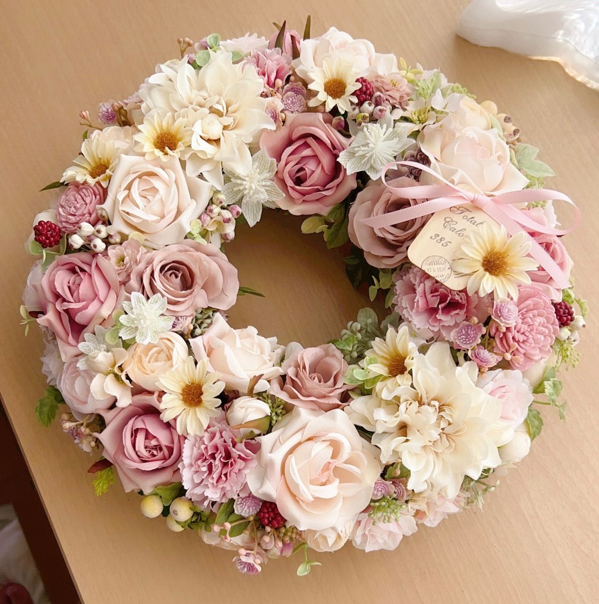 ﾟ・*:.｡❁くすみ系・フラワーリース✿.*・オールシーズン