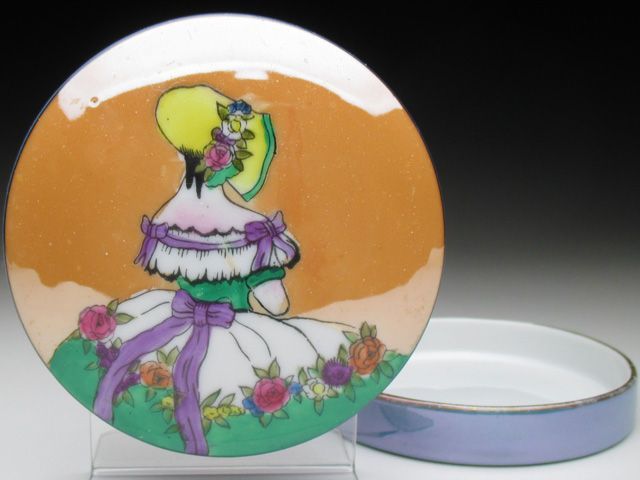 ノリタケ デコレディ パウダーケース オールドノリタケ デコレディ パウダーパフボックス 蓋物 小物入れ