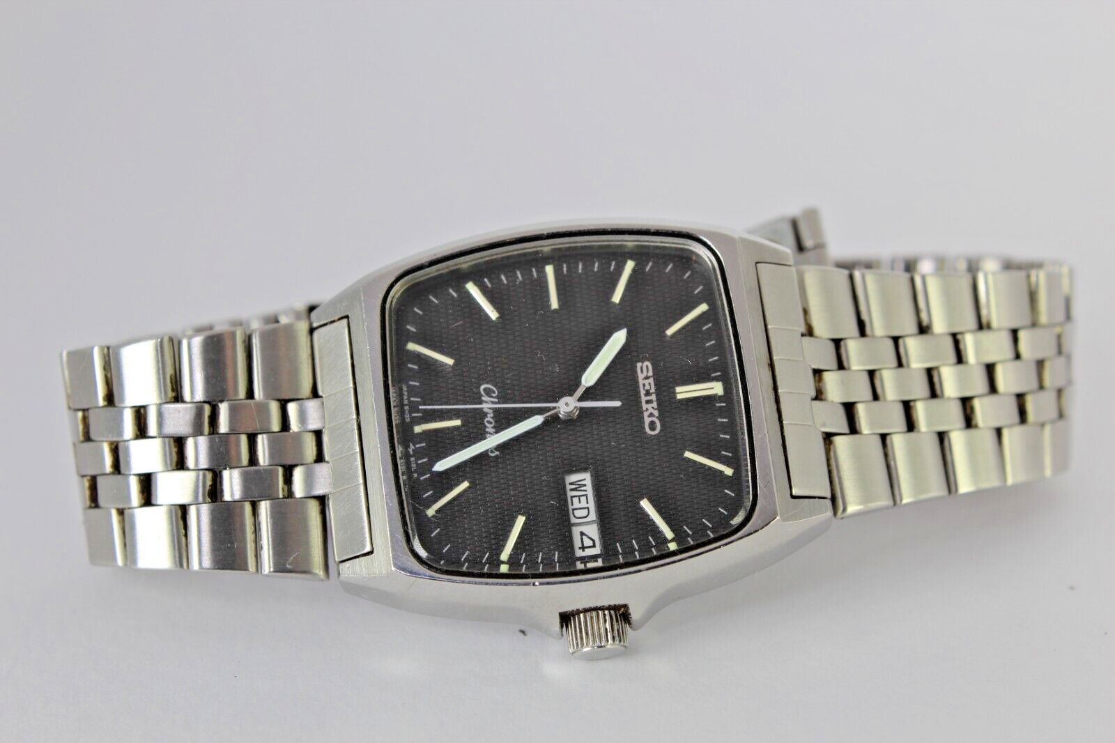 セイコー 5H23-5110 シルバー クォーツ メンズ腕時計 ヴィンテージ